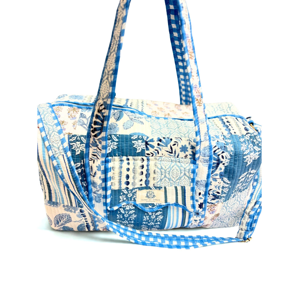 Heart of Grace Bleu Chapelle Quilted Duffle Bag