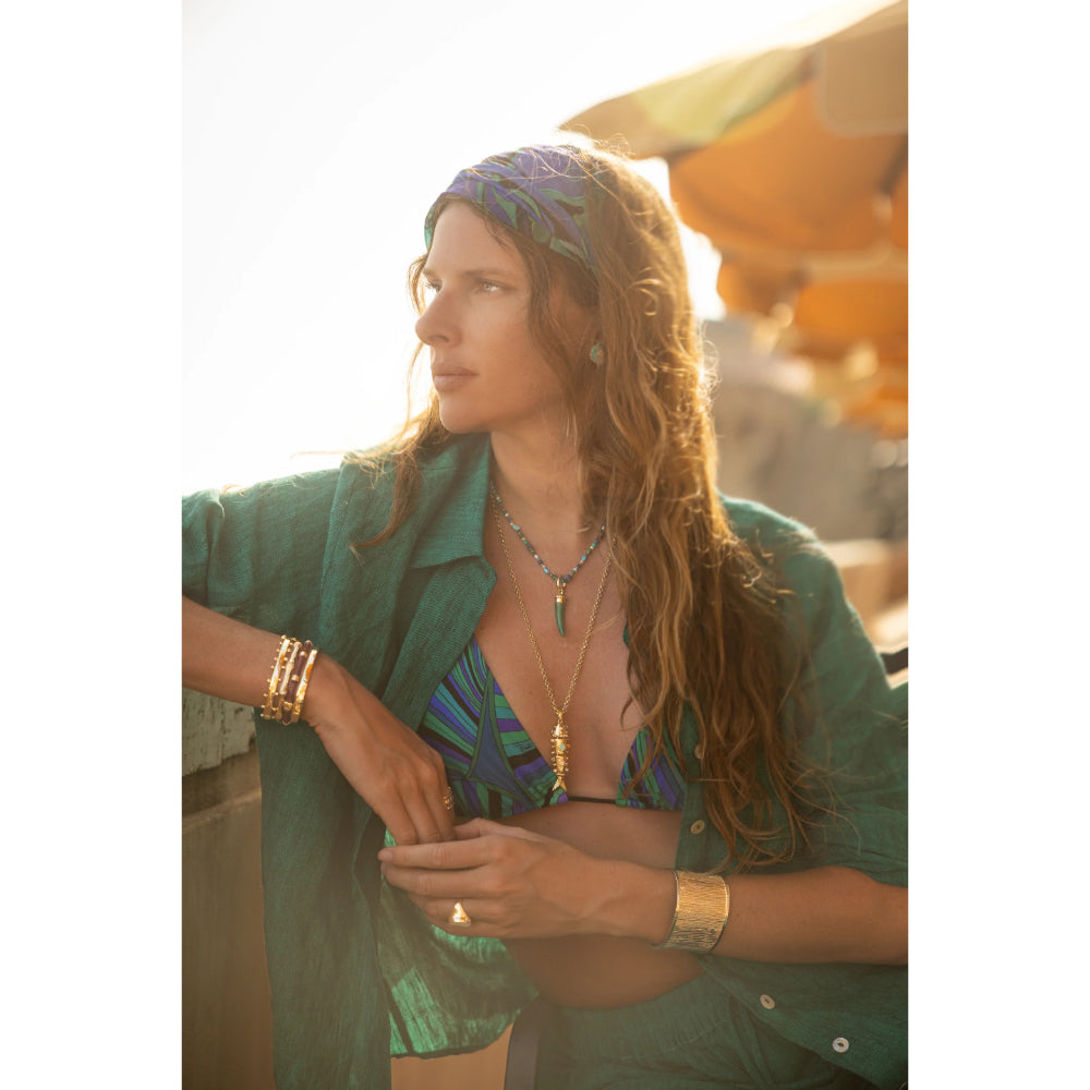 Anabel Aram Milos Stone Horn Charm - Malachite