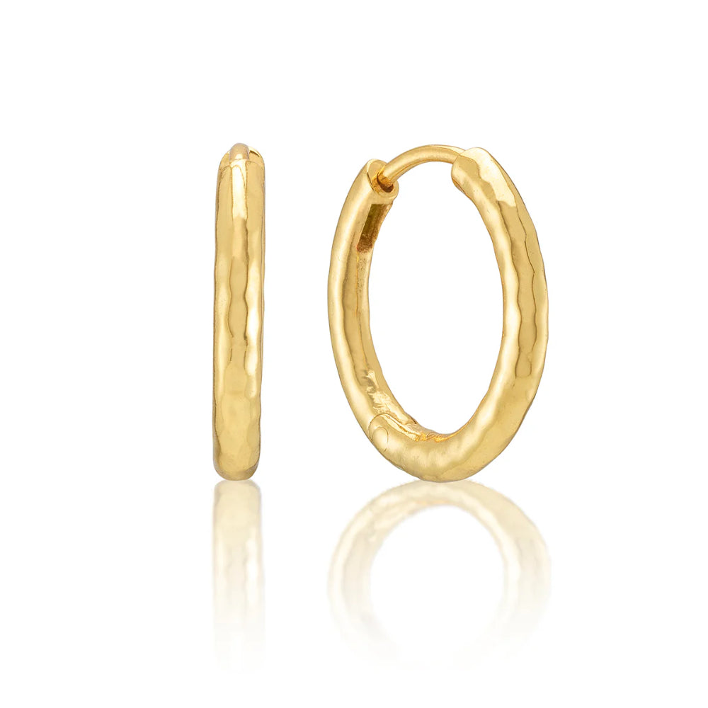 Capucine De Wulf Berry Clover Hoop Earrings with Double Sided Charm - Turquoise