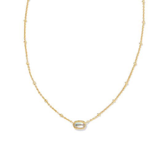 Kendra Scott Mini Elisa Satellite Short Pendant Necklace - Gold Dichroic Glass