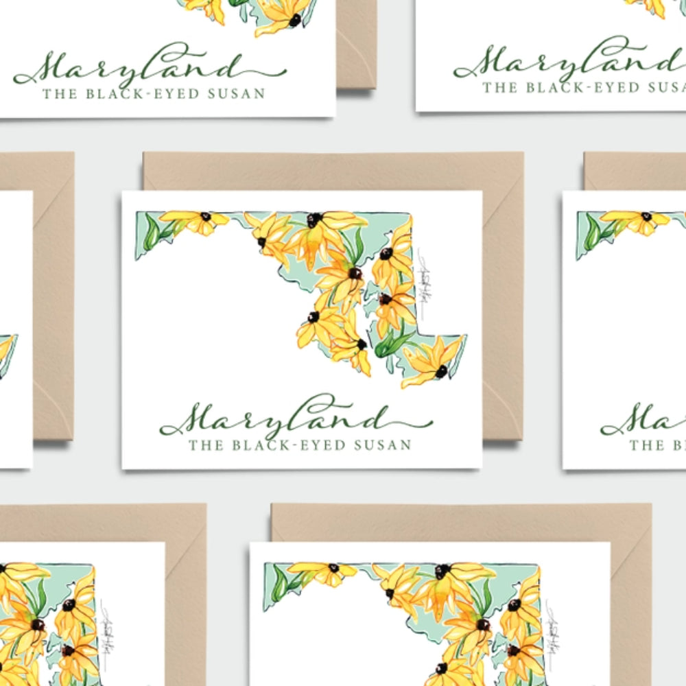 Amanda Klein Co. Maryland Black-Eyed Susan Notecard Set