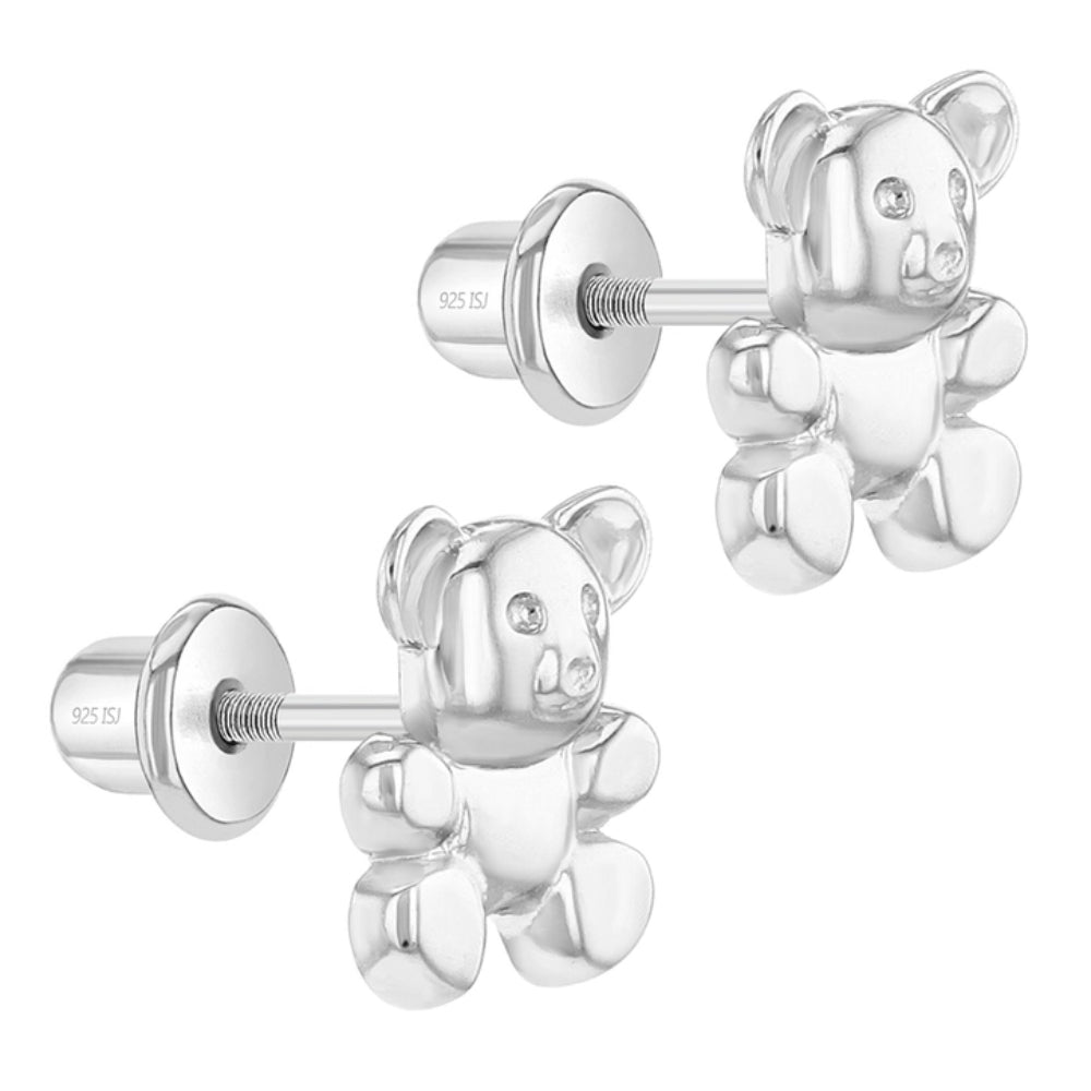 Children's Sterling Silver Teddy Bear Earrings