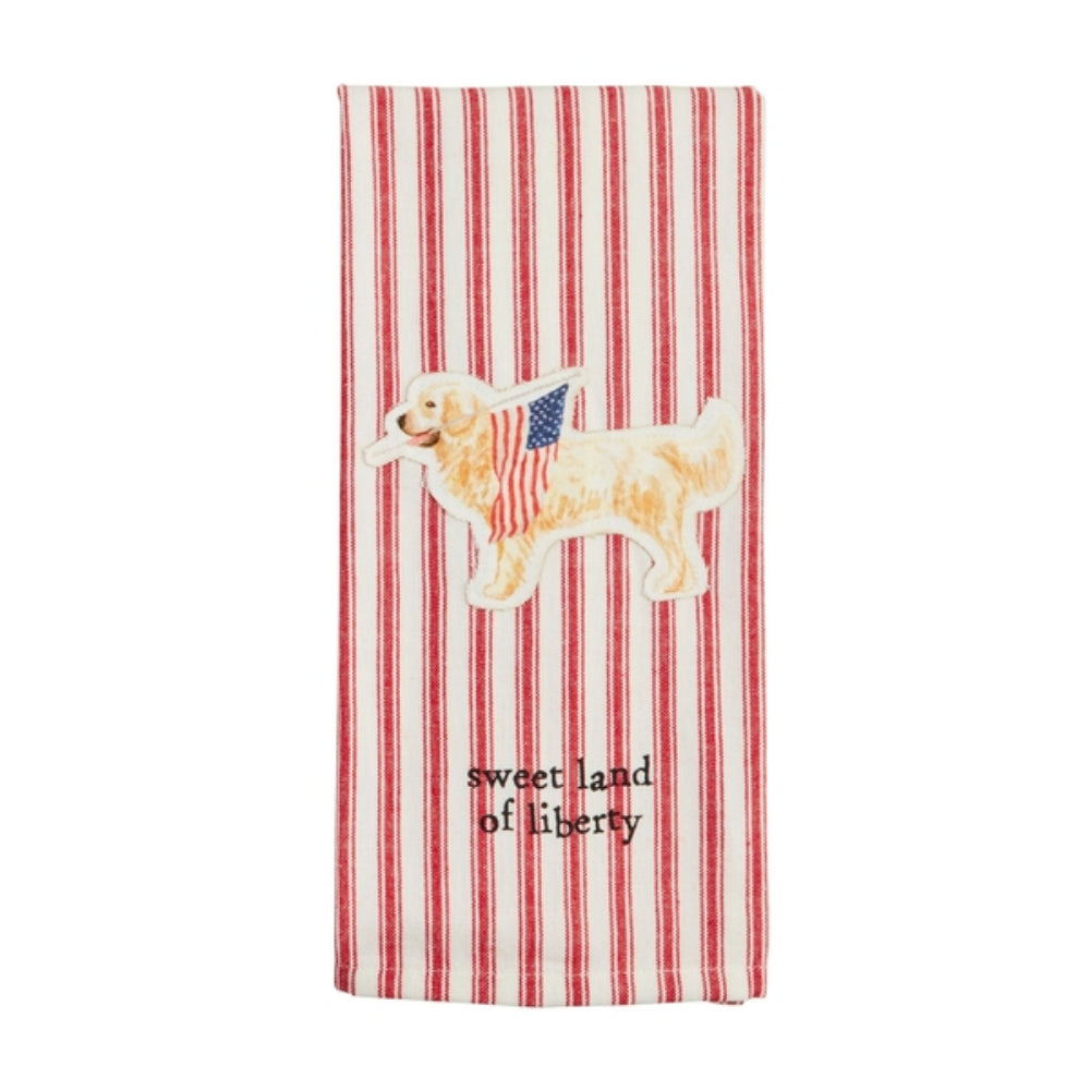 Mud Pie Americana Canvas Patch Towels