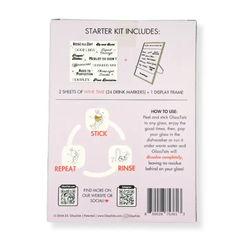 GlassTats Wine Time Starter Kit