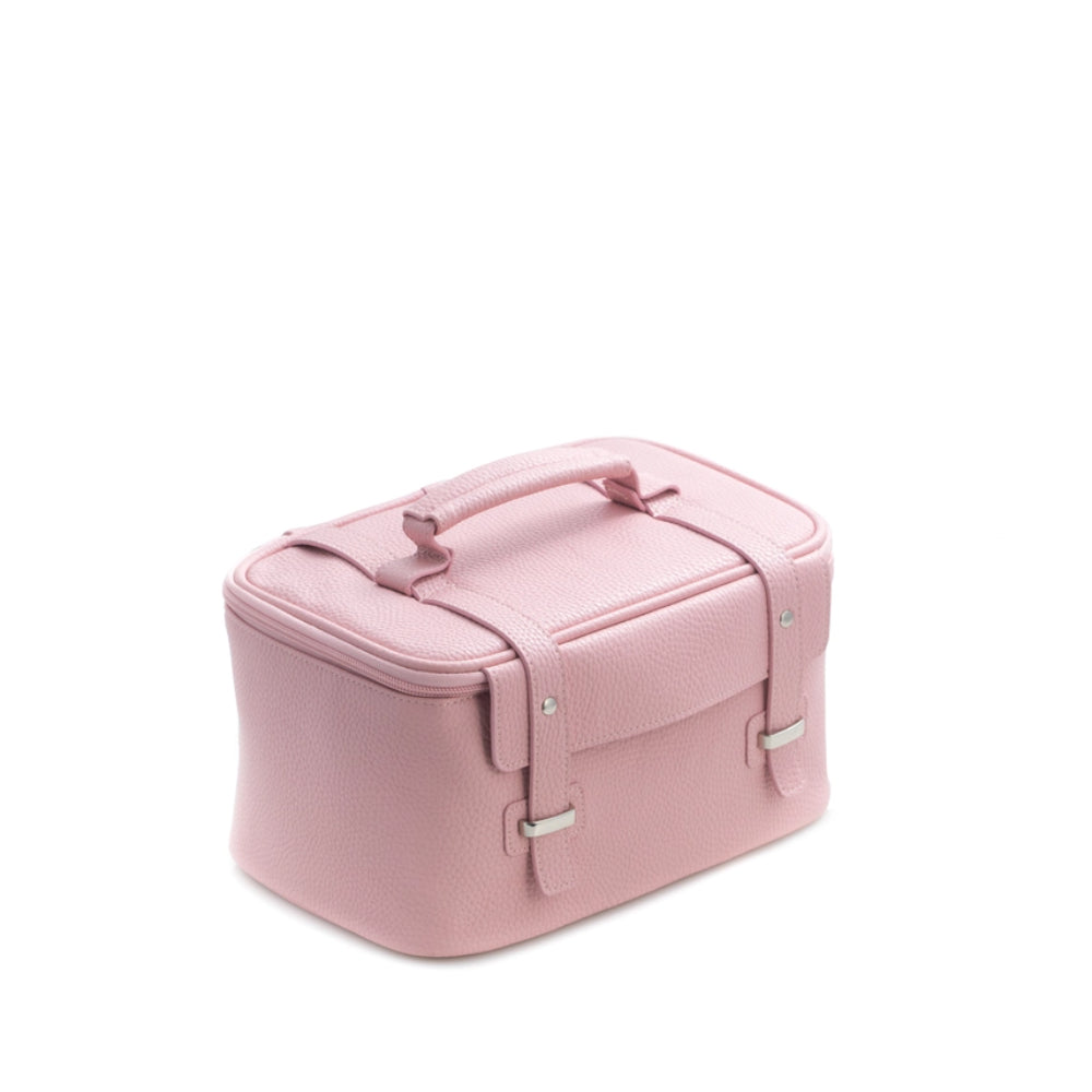 Bey/Berk Pink Leatherette Travel Makeup Case