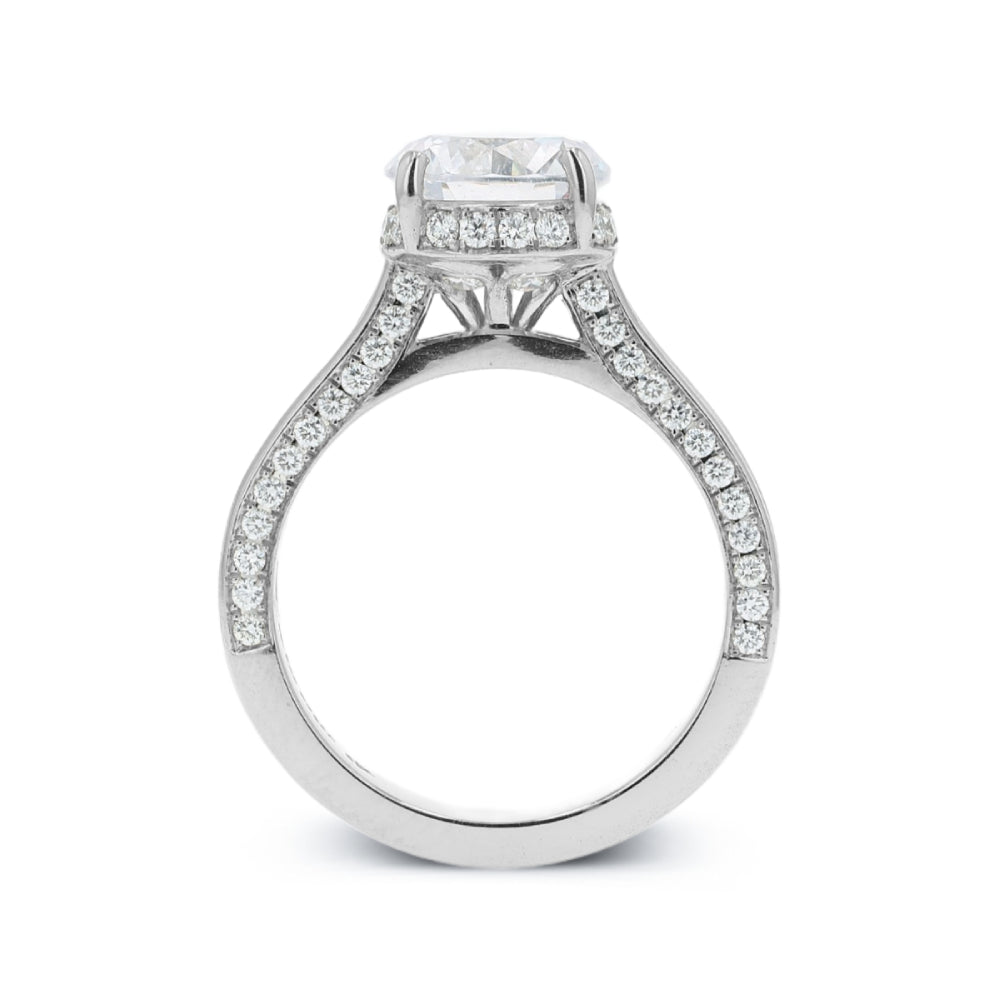 Jack Kelége Platinum Round Diamond Hidden Halo Engagement Ring
