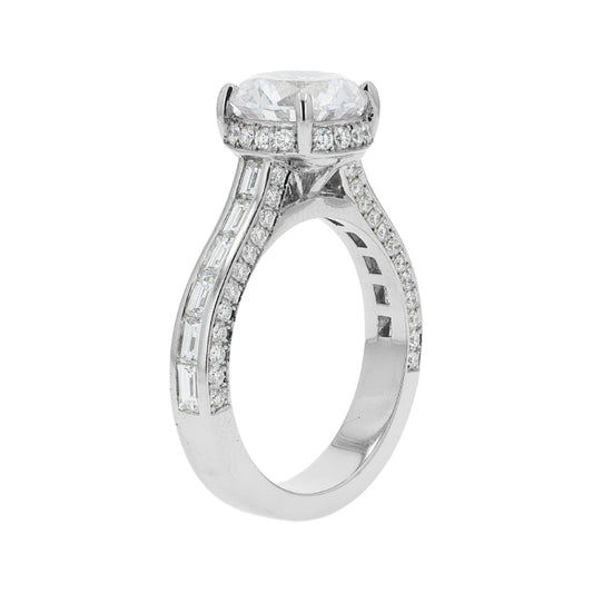Jack Kelége Platinum Round Diamond Hidden Halo Engagement Ring