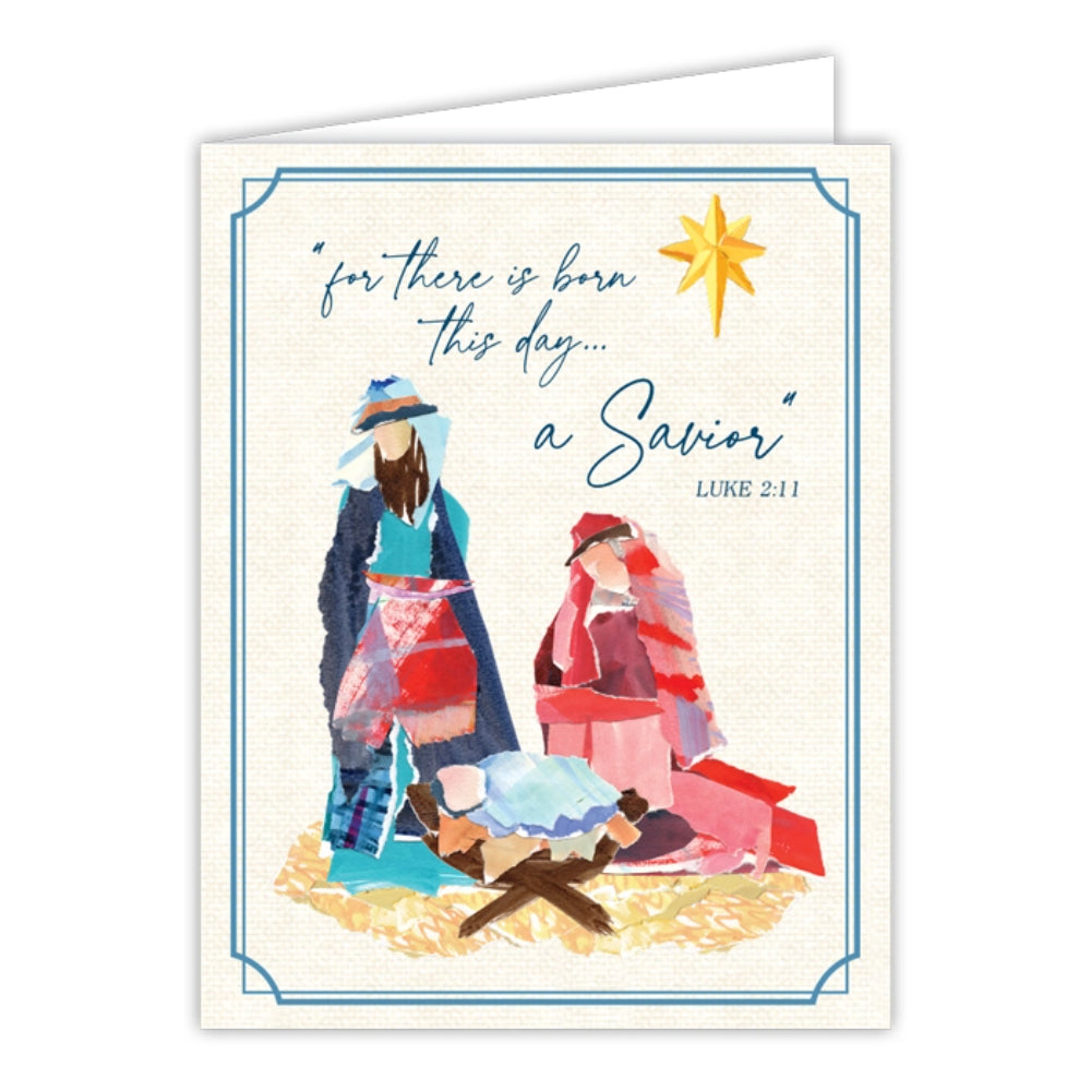 RosanneBeck Collections For There Is Born This Day A Savior Baby Jesus Greeting Card