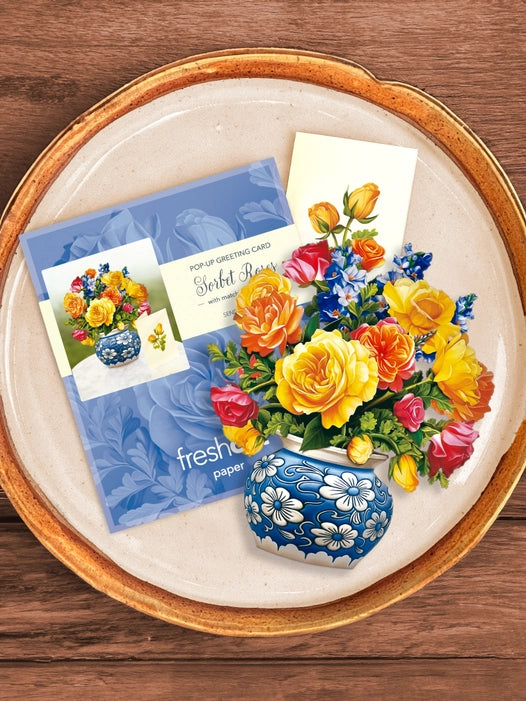 FreshCut Paper LLC Sorbet Roses Mini Greeting Card