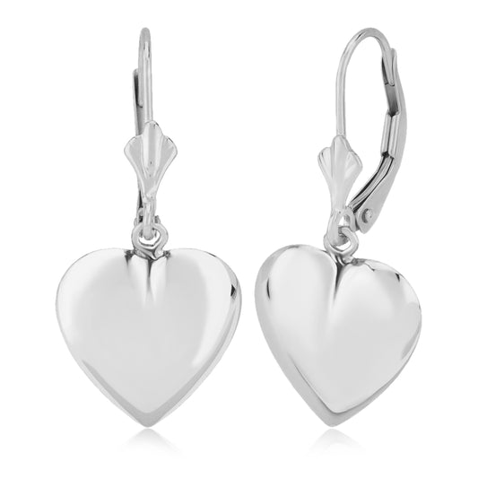 Sterling Silver Heart Drop Earrings
