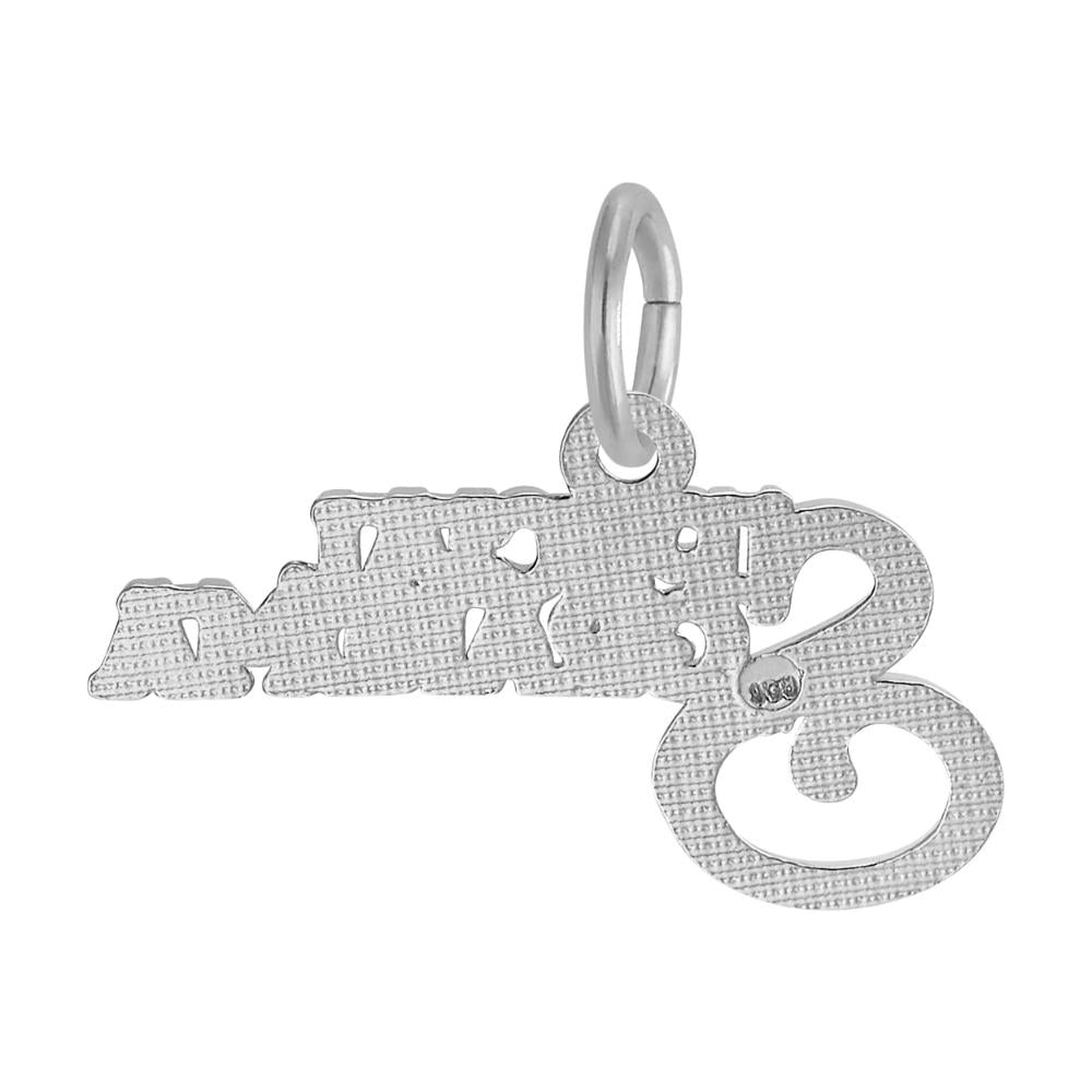 Back of Silver 'Special Grandma' charm on a white background