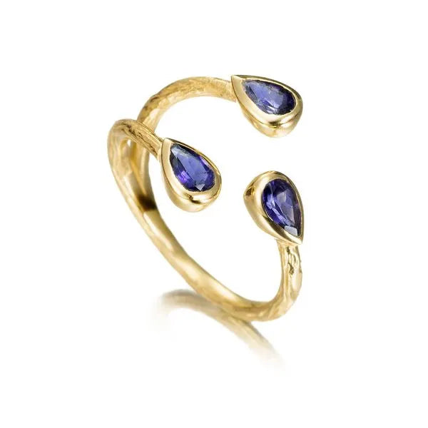 Jorge Revilla Sparkles Collection Gold-Tone Iolite Ring