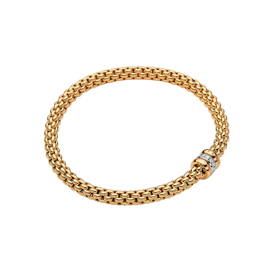 Fope Solo Collection 18k Gold Diamond Rondel Bracelet