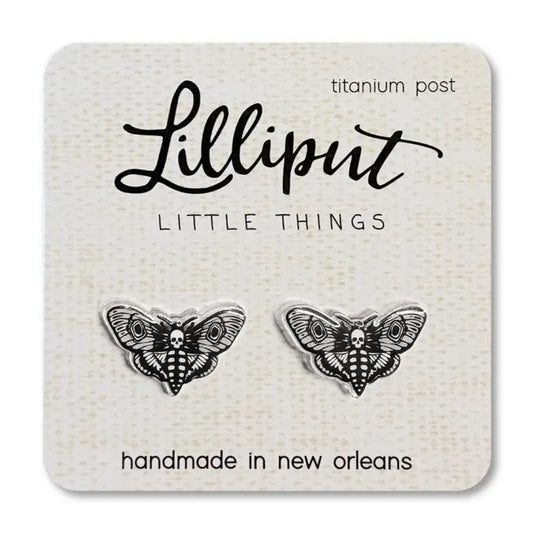 Lilliput Little Things Death's Head Moth Earrings