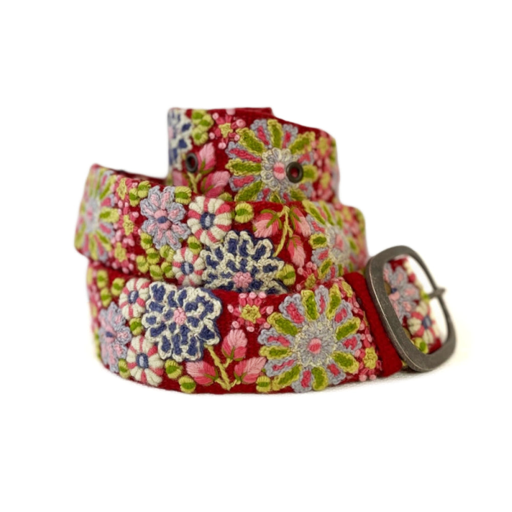 Jenny Krauss Teaberry Embroidered Wool Belt