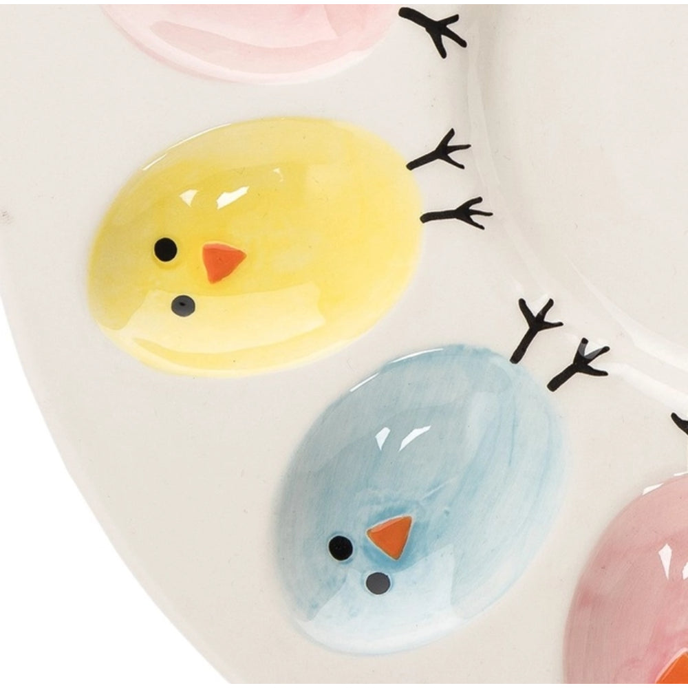 C&F Home Easter Chick Ceramic Deviled Egg Plate