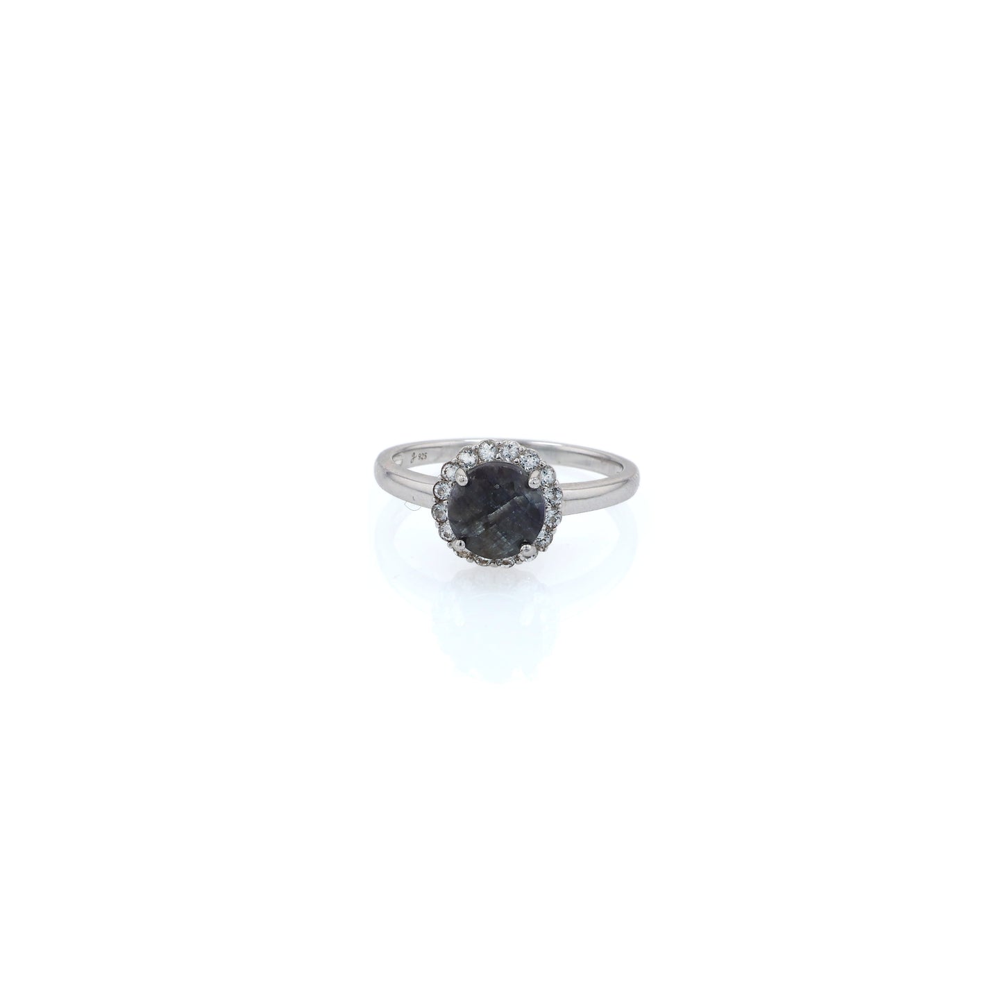 Samuel B Sterling Silver Dyed Blue Corundum Dazzle Ring