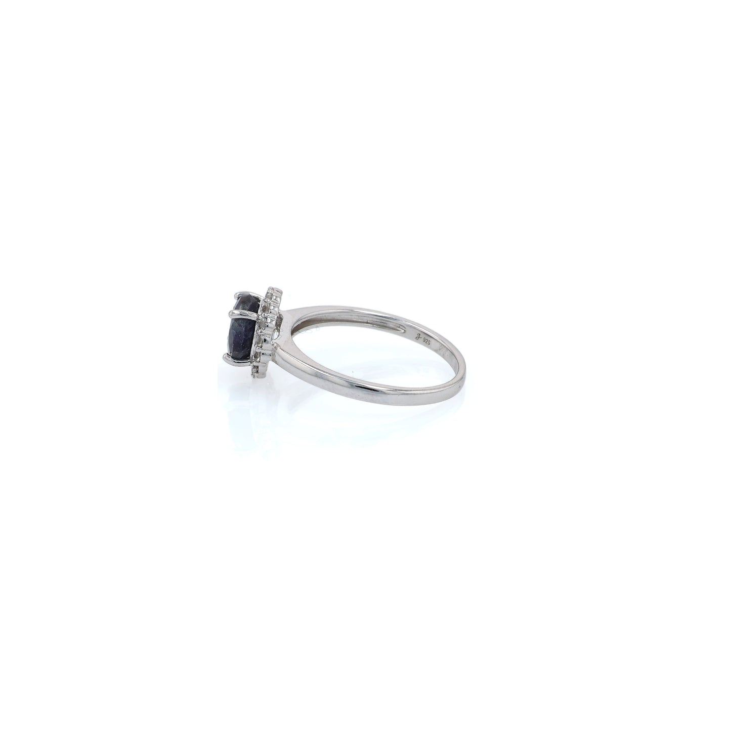 Samuel B Sterling Silver Dyed Blue Corundum Dazzle Ring