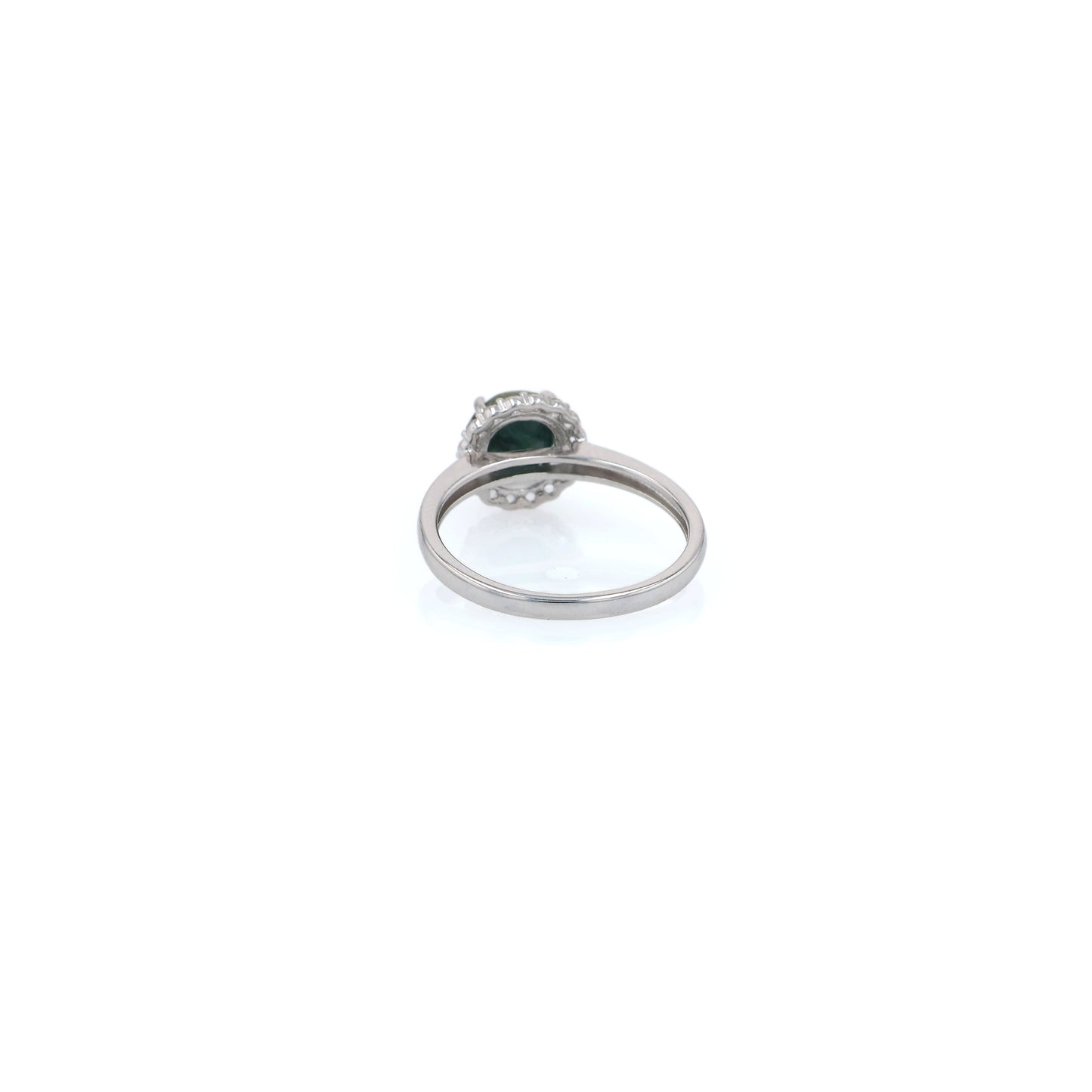 Samuel B Sterling Silver Dyed Green Corundum Dazzle Ring
