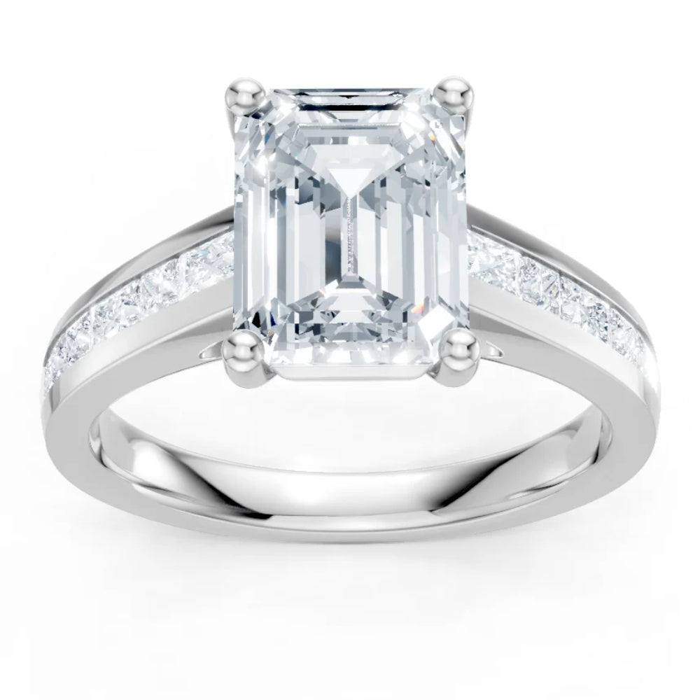 Imagine 14k White Gold Baguette and Princess Diamond Engagement Ring
