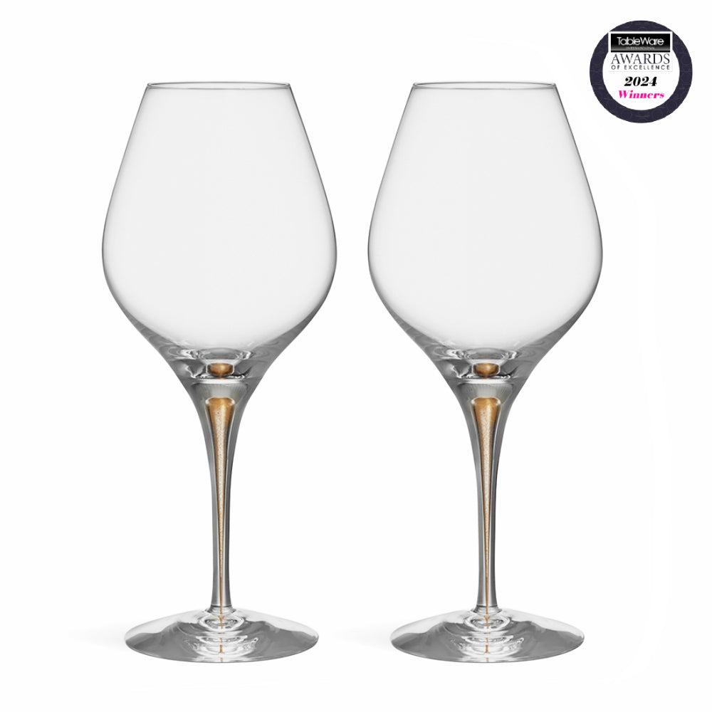 Orrefors Intermezzo Gold Aroma Wine Glass - Set of 2