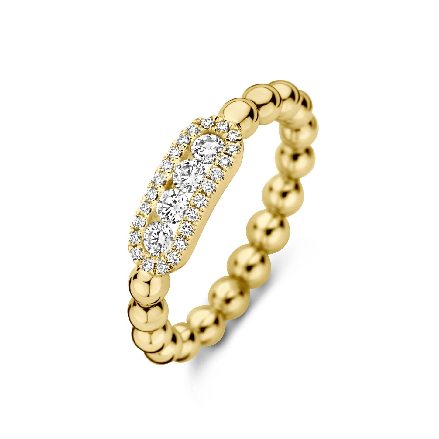 Hulchi Belluni 18k Gold Sparkling Collection Beaded Stretch Ring