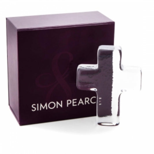 Simon Pearce Glass Cross in Gift Box-L