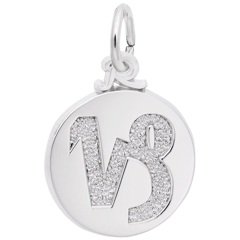 Silver disc charm with the Capricorn symbol engraved in the center, shown on a white background