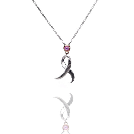 Shining Strength 18" Pink Sapphire Pendant Necklace