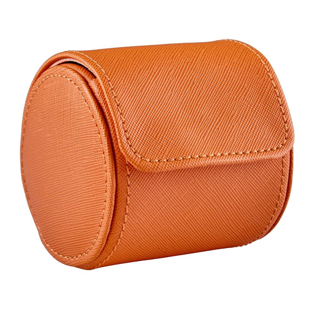 Orange fabric roll on a white background