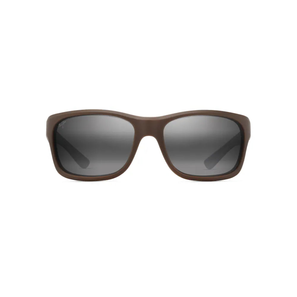 Maui Jim 'ANO NUI Polarized Wrap Sunglasses - Matte Solid Brown