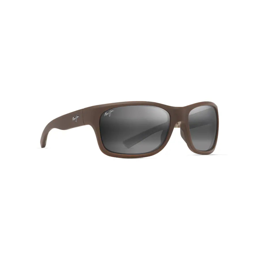 Maui Jim 'ANO NUI Polarized Wrap Sunglasses - Matte Solid Brown
