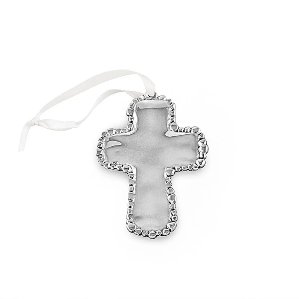 Beatriz Ball Baby Organic Pearl Cross Ornament