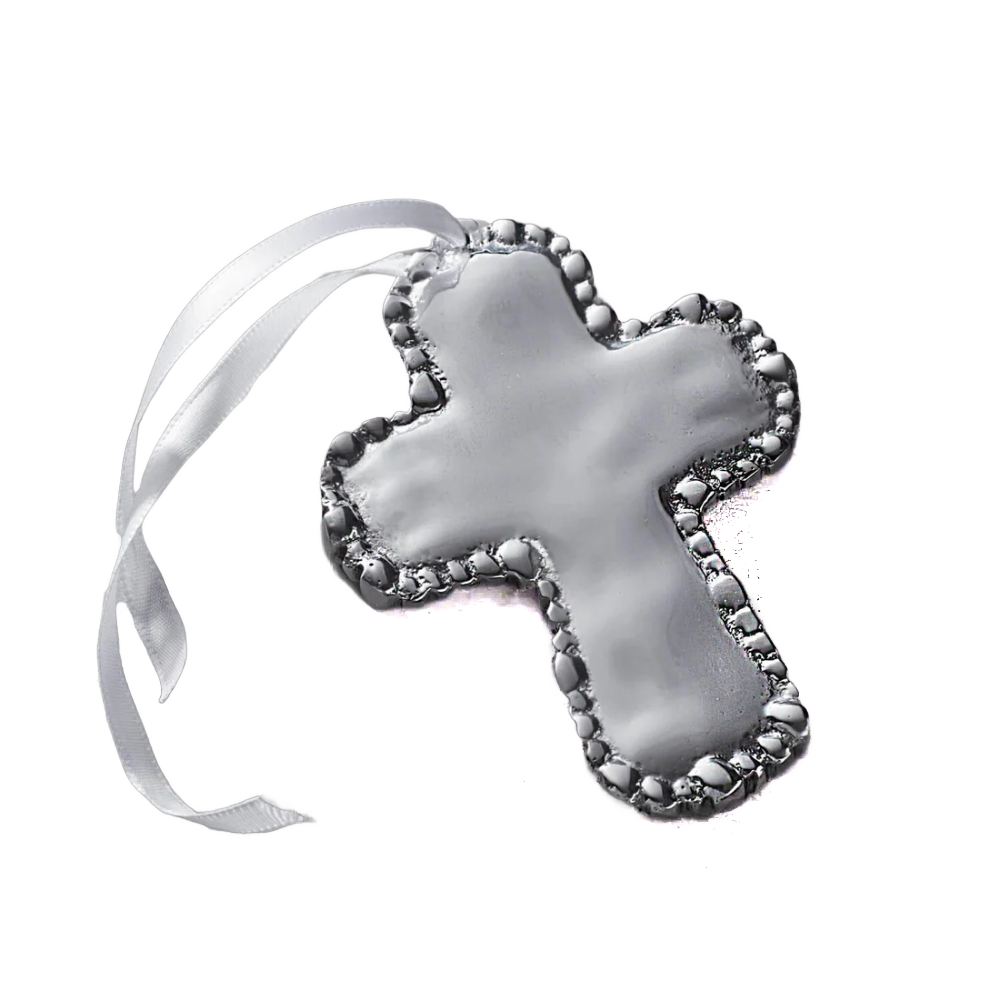 Beatriz Ball Baby Organic Pearl Cross Ornament