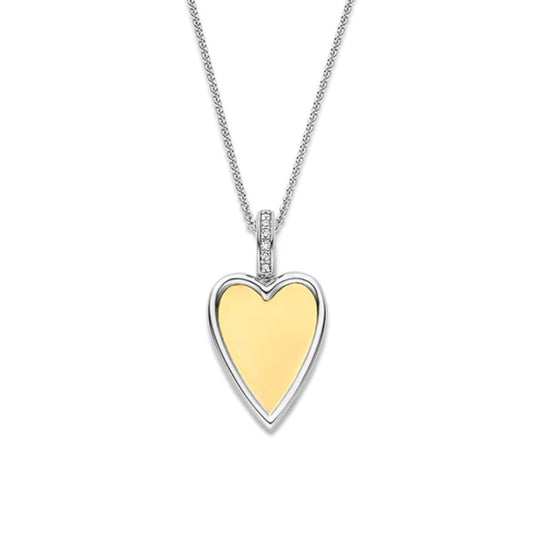 Ti Sento Two-Tone Heart Pendant Necklace