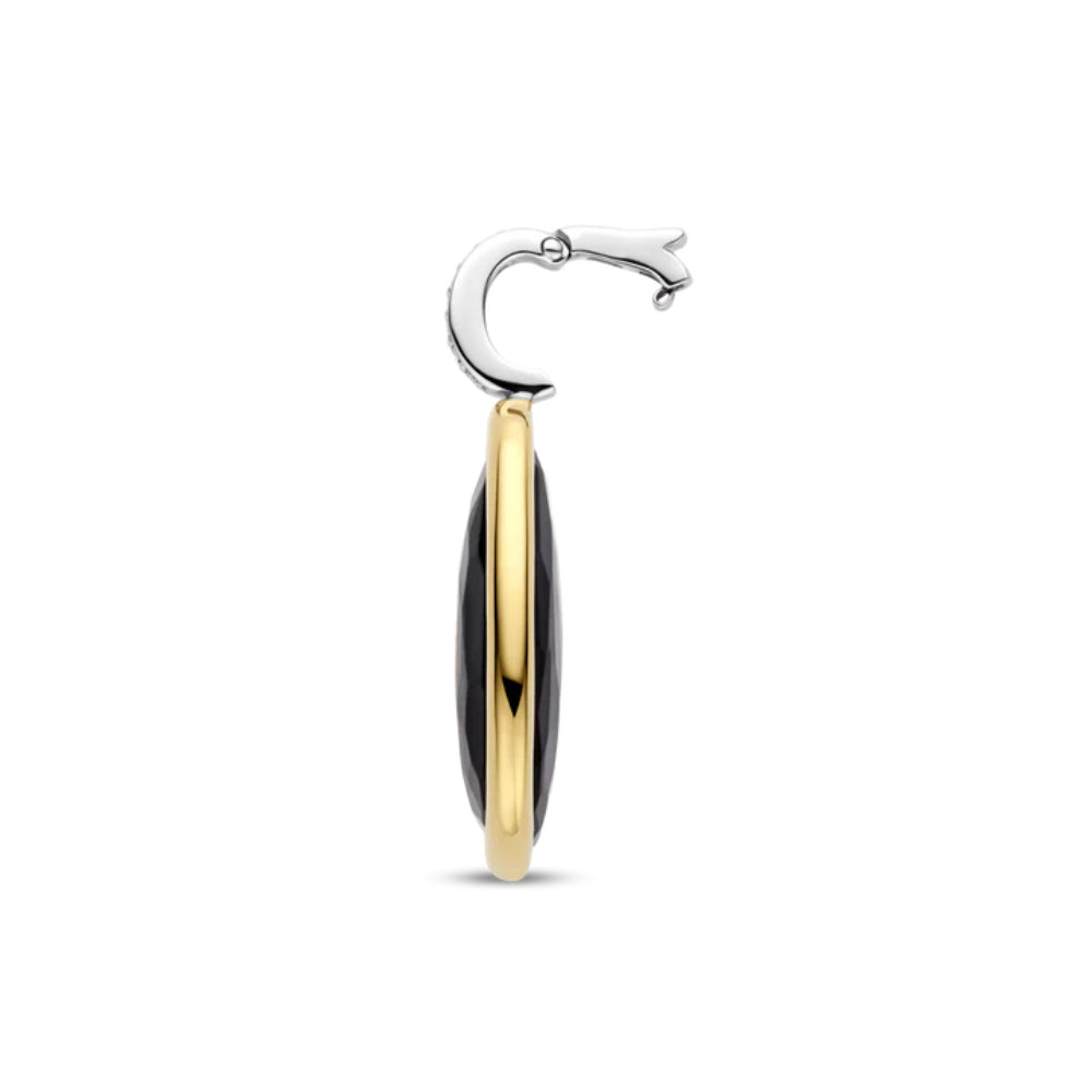 Ti Sento Two-Tone Black Stone Pendant Necklace