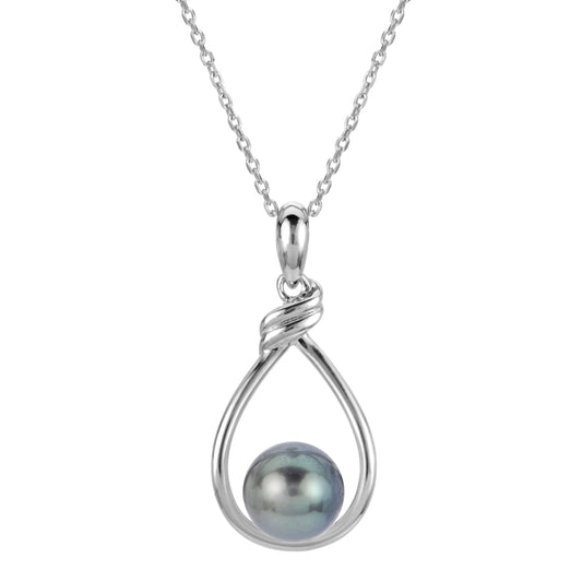 Sterling Silver Tahitian Pearl Pendant Necklace