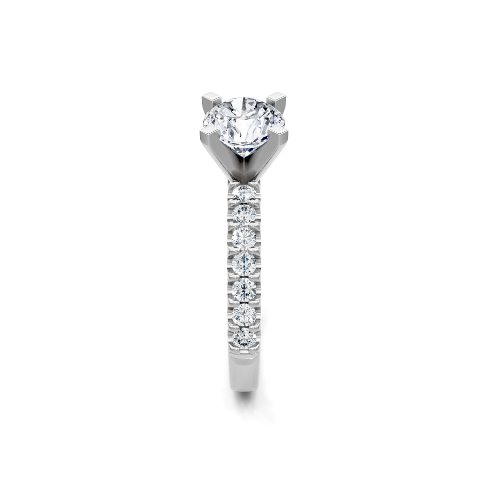 14k Gold Round Diamond Engagement Ring
