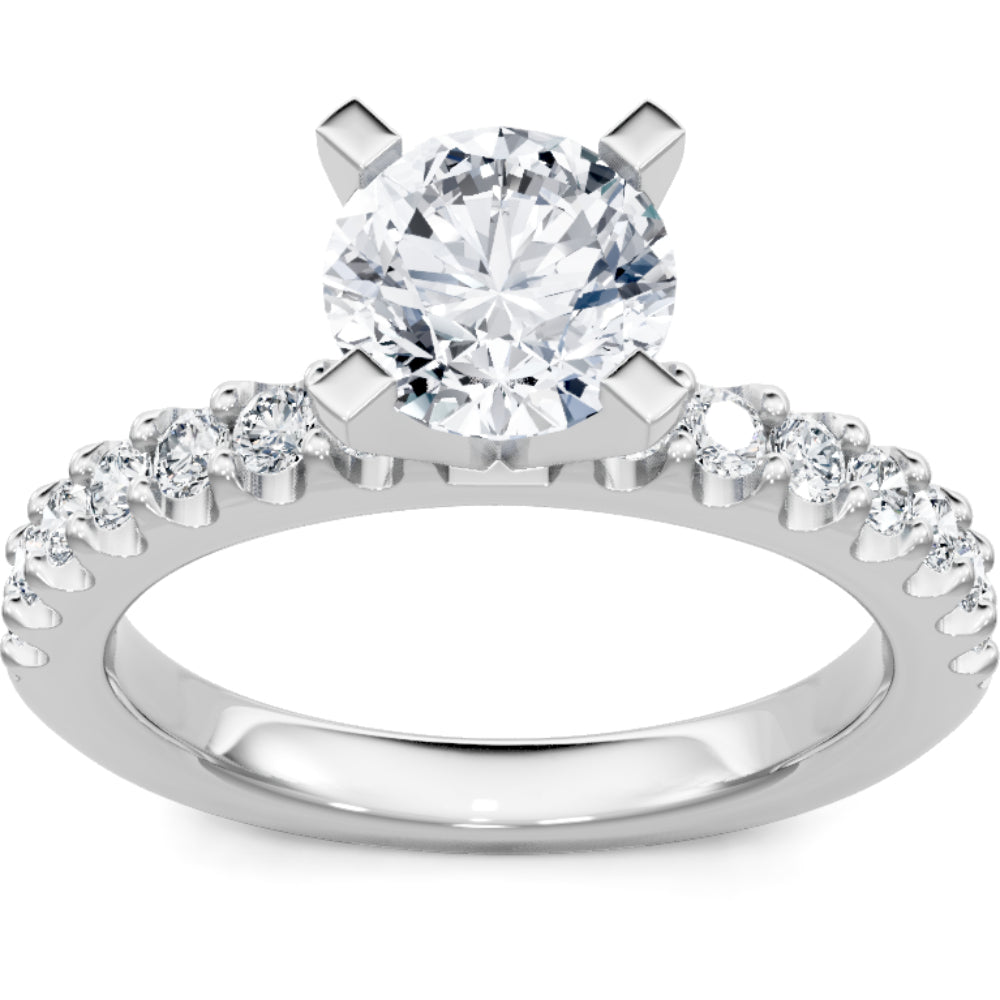 14k Gold Round Diamond Engagement Ring