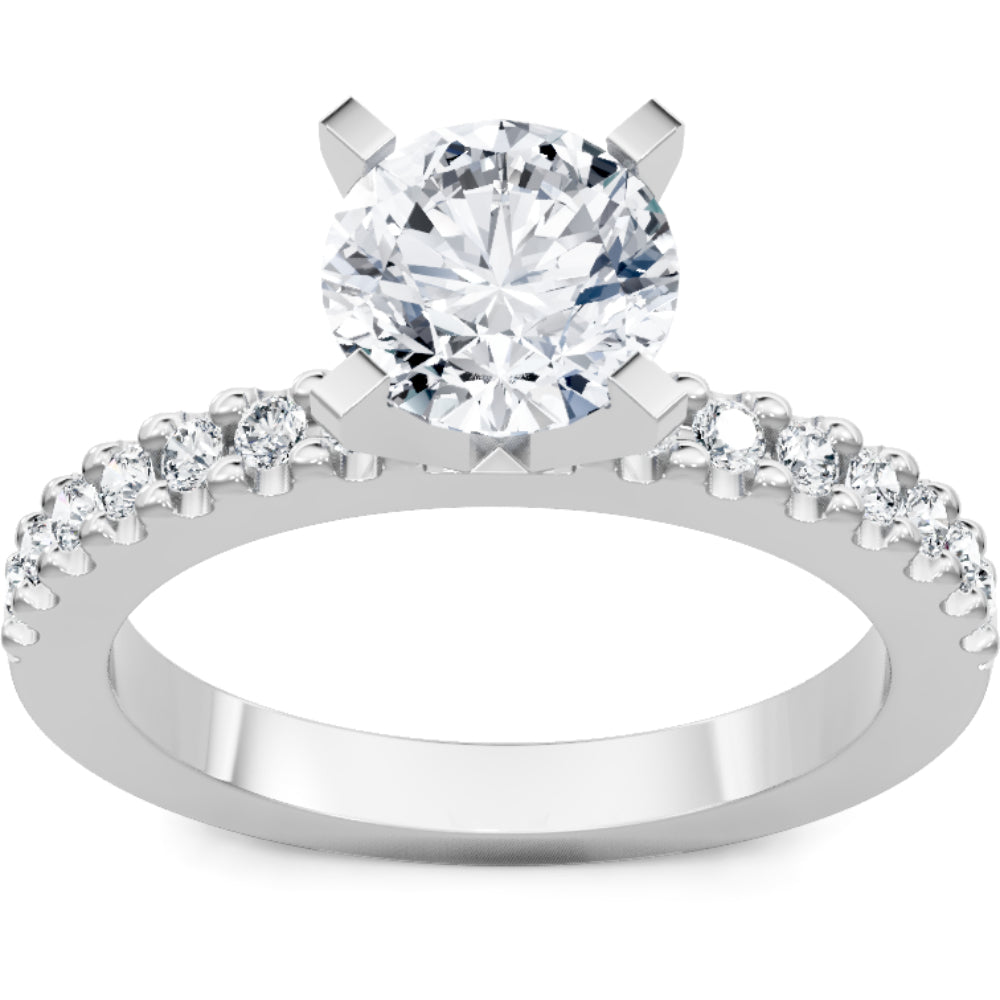 14k Gold Round Diamond Engagement Ring