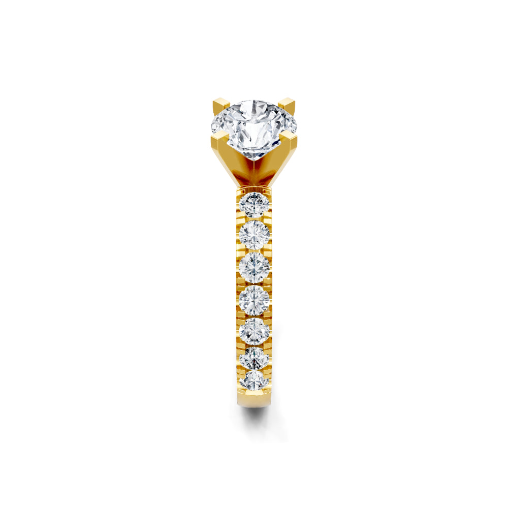 14k Gold Round Diamond Engagement Ring