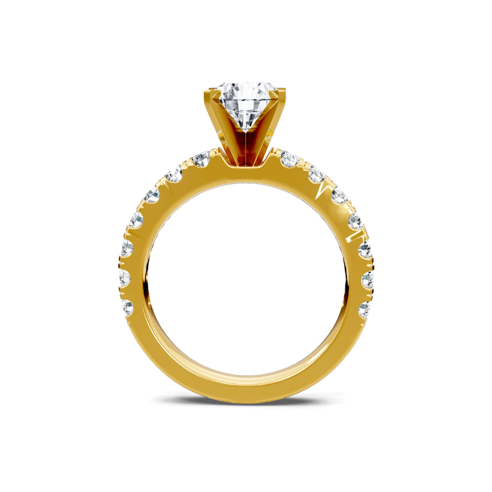 14k Gold Round Diamond Engagement Ring