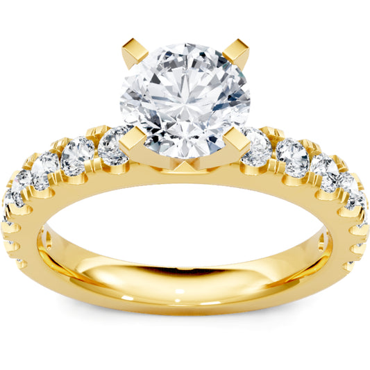 14k Gold Round Diamond Engagement Ring