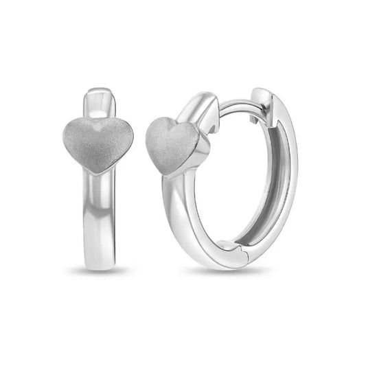 Children's Sterling Silver Grateful Heart Hoop Earrings