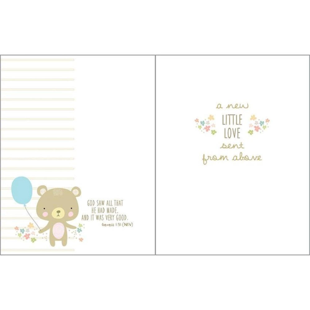 Gina B Designs Baby Greeting Card With Scripture - Bear with Balloon