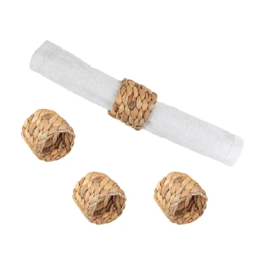 Woven Hyacinth Napkin Ring - Set of 4