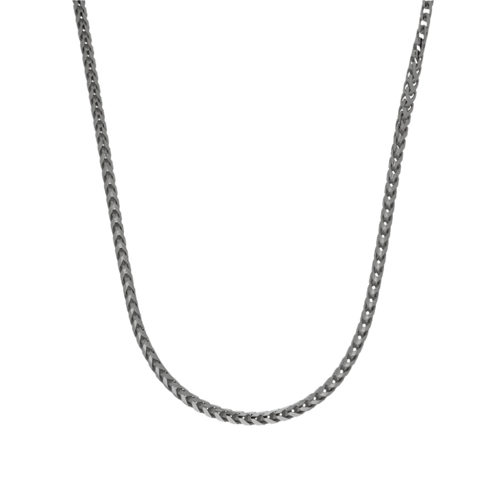 Desmos Sterling Silver Fish Bone Chain Necklace with Gunmetal Finish