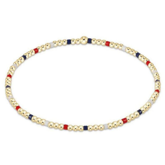 enewton 5.5" egirl Hope Sincerity Pattern 2mm Bead Bracelet - Firecracker