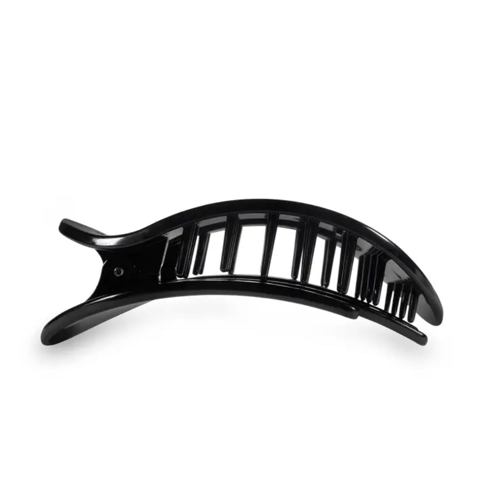 TELETIES Jet Black Flat Round Hair Clip