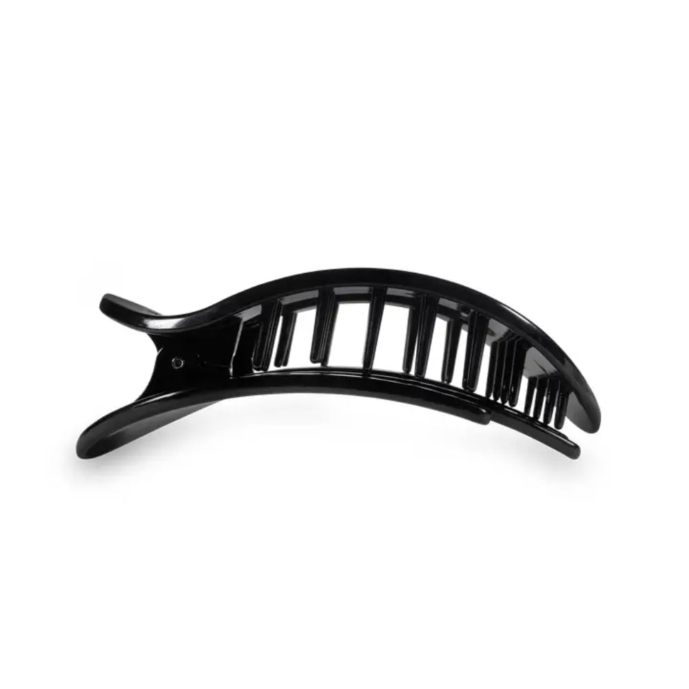TELETIES Jet Black Flat Round Hair Clip